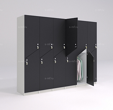 Шкафчик Ориноко чёрный (МДФ с HPL) 300x520x1900 фасад МДФ с HPL