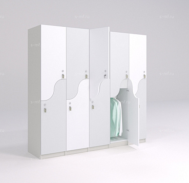 Шкафчик Жако бело-серый (стандарт) 400x520x1900 фасад ЛДСП