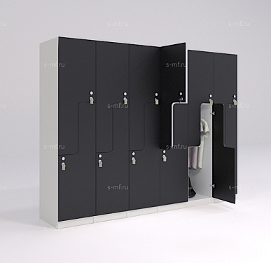 Шкафчик Глэд чёрный (МДФ с HPL) 400x520x1900 фасад МДФ с HPL