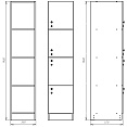 Шкафчик Хэппи голубой (МДФ с HPL) 300x520x1900 фасад МДФ с HPL