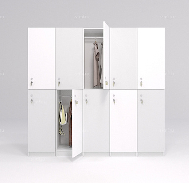 Шкафчик Детта бело-серый (эконом) 300x500x1900 фасад ЛДСП