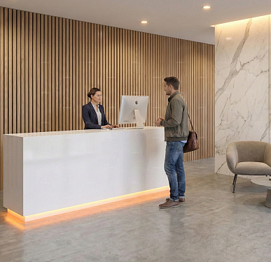 Стойка ресепшен (Скандинавский  Хай-тек Минимализм)