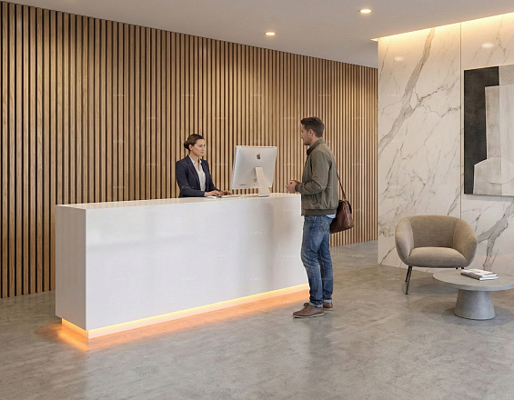 Стойка ресепшен (Скандинавский  Хай-тек Минимализм)