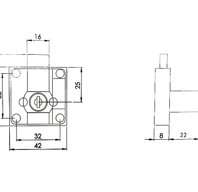 Замок мебельный №138 MK со съёмным цилиндром