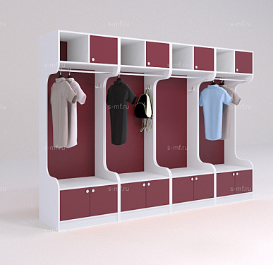 Шкафчик Бруно красный 700x520x1900 фасад ЛДСП