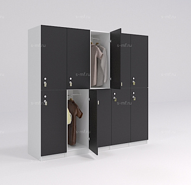 Шкафчик Детта чёрный (МДФ с HPL) 300x520x1900 фасад МДФ с HPL