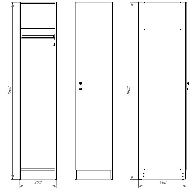 Шкафчик Джино ясень светлый (эконом) 300x500x1900 фасад ЛДСП