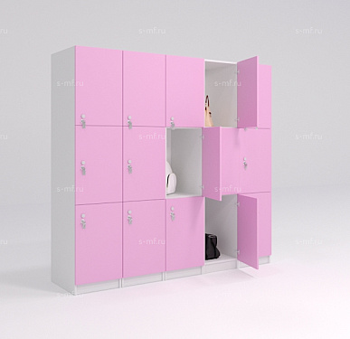 Шкафчик Спело розовый (МДФ с HPL) 400x520x1900 фасад МДФ с HPL