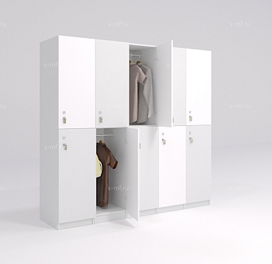 Шкафчик Детта бело-серый (стандарт) 400x520x1900 фасад ЛДСП