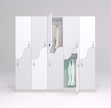 Шкафчик Жако бело-серый (МДФ с HPL) 400x520x1900 фасад МДФ с HPL