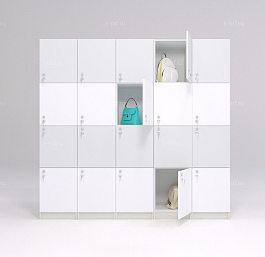 Шкафчик Хэппи бело-серый (МДФ с HPL) 400x520x1900 фасад МДФ с HPL