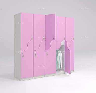 Шкафчик Жако розовый (МДФ с HPL) 400x520x1900 фасад МДФ с HPL