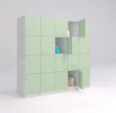Шкафчик Хэппи зелёный (МДФ с HPL) 300x520x1900 фасад МДФ с HPL