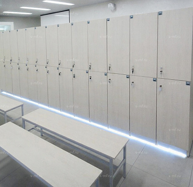 Шкафчик Детта голубой (МДФ с HPL) 400x520x1900 фасад МДФ с HPL