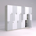 Шкафчик Глэд бело-серый (стандарт) 400x520x1900 фасад ЛДСП