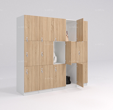 Шкафчик Спело дуб светлый (МДФ с HPL) 400x520x1900 фасад МДФ с HPL