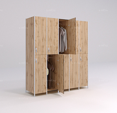 Шкафчик Детта дуб светлый (HPL) 300x500x1800 фасад HPL пластик