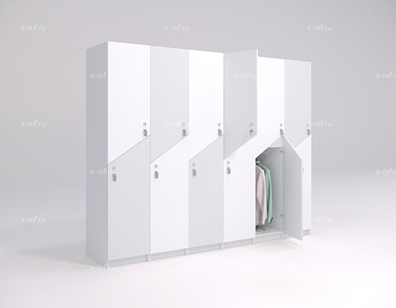 Шкафчик Ориноко бело-серый (МДФ с HPL) 400x520x1900 фасад МДФ с HPL