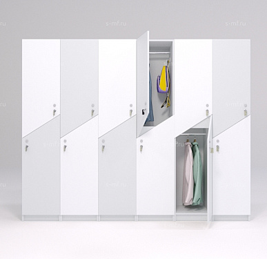 Шкафчик Ориноко бело-серый (МДФ с HPL) 400x520x1900 фасад МДФ с HPL