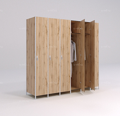 Шкафчик Джино дуб светлый (HPL) 300x500x1800 фасад HPL пластик