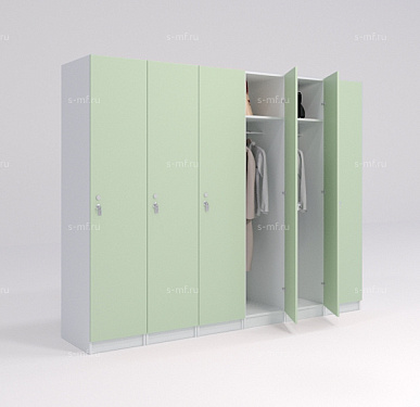 Шкафчик Джино зелёный (МДФ с HPL) 400x520x1900 фасад МДФ с HPL