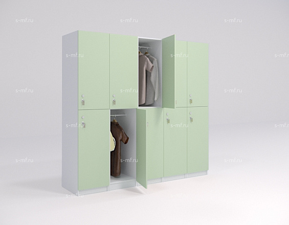 Шкафчик Детта зелёный (МДФ с HPL) 300x520x1900 фасад МДФ с HPL
