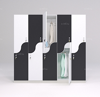 Шкафчик Жако чёрно-белый (МДФ с HPL) 400x520x1900 фасад МДФ с HPL