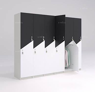 Шкафчик Ориноко чёрно-белый (стандарт) 400x520x1900 фасад ЛДСП