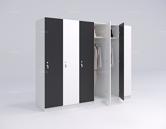 Шкафчик Джино чёрно-белый (стандарт) 300x520x1900 фасад ЛДСП