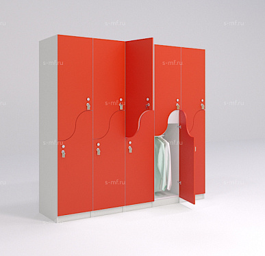 Шкафчик Жако красный (МДФ с HPL) 400x520x1900 фасад МДФ с HPL