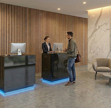 Стойка ресепшен (Скандинавский  Хай-тек Минимализм)