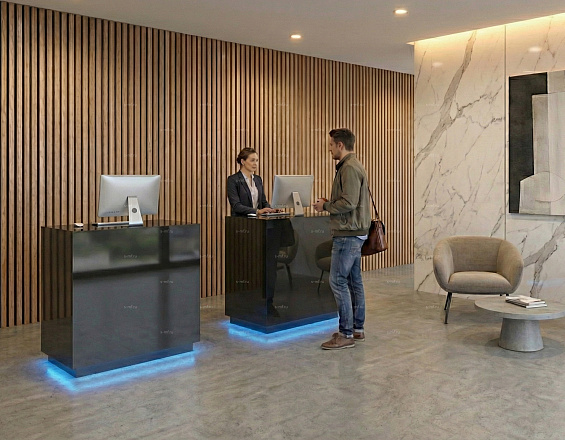 Стойка ресепшен (Скандинавский  Хай-тек Минимализм)