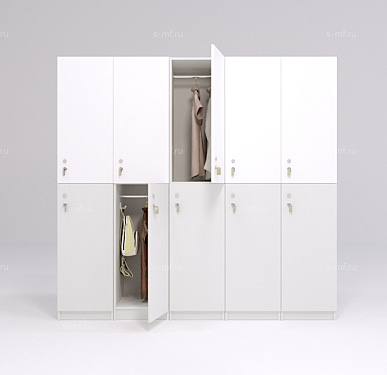 Шкафчик Детта бело-серый (эконом) 300x500x1900 фасад ЛДСП