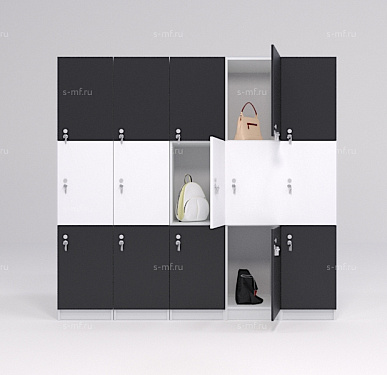 Шкафчик Спело чёрно-белый (стандарт) 300x520x1900 фасад ЛДСП