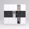Шкафчик Спело чёрно-белый (МДФ с HPL) 300x520x1900 фасад МДФ с HPL