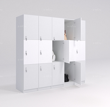 Шкафчик Спело бело-серый (МДФ с HPL) 400x520x1900 фасад МДФ с HPL