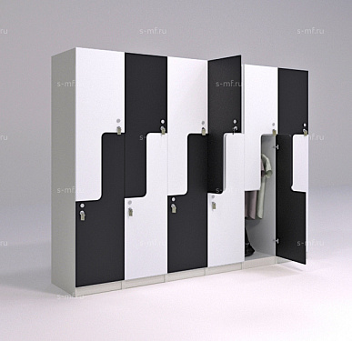 Шкафчик Глэд чёрно-белый (МДФ с HPL) 400x520x1900 фасад МДФ с HPL