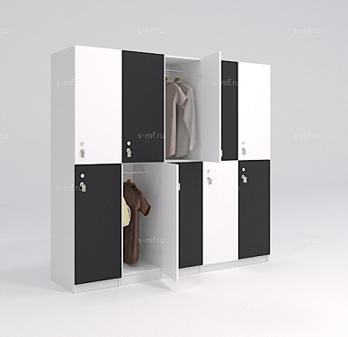 Шкафчик Детта чёрно-белый (стандарт) 300x520x1900 фасад ЛДСП