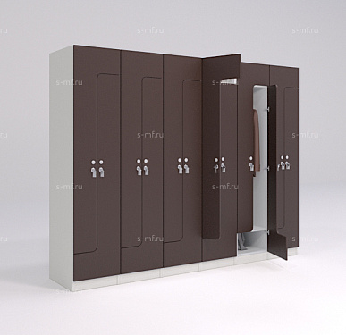 Шкафчик Финн коричневый (МДФ с HPL) 400x520x1900 фасад МДФ с HPL