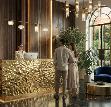 Стойка ресепшен (Хай-тек  Экостиль Минимализм)