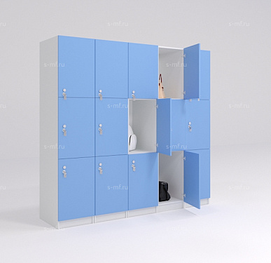 Шкафчик Спело голубой (МДФ с HPL) 400x520x1900 фасад МДФ с HPL