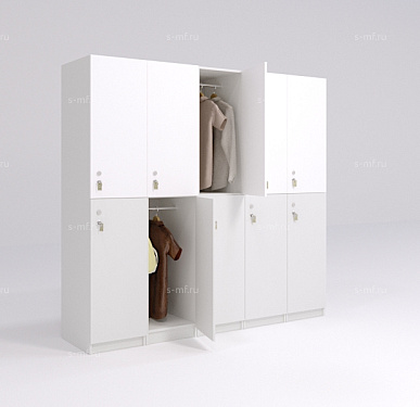 Шкафчик Детта бело-серый (стандарт) 400x520x1900 фасад ЛДСП