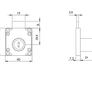 Замок мебельный №138
