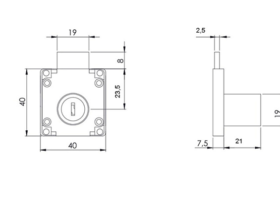 Замок мебельный №138
