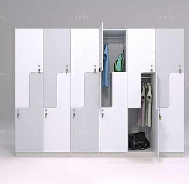 Шкафчик Глэд бело-серый (МДФ с HPL) 400x520x1900 фасад МДФ с HPL