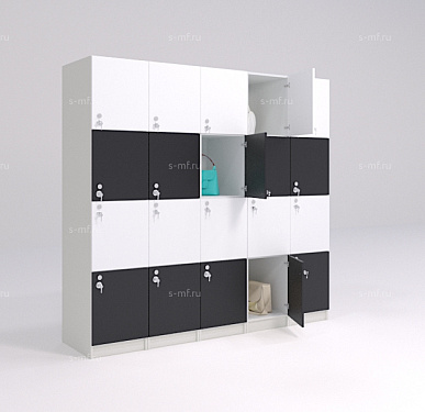 Шкафчик Хэппи чёрно-белый (стандарт) 400x520x1900 фасад ЛДСП