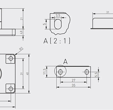 Замок мебельный №138 чёрный