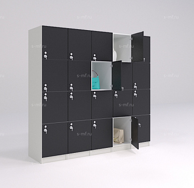 Шкафчик Хэппи чёрный (стандарт) 400x520x1900 фасад ЛДСП