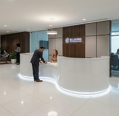 Стойка ресепшен (Скандинавский  Минимализм Хай-тек)