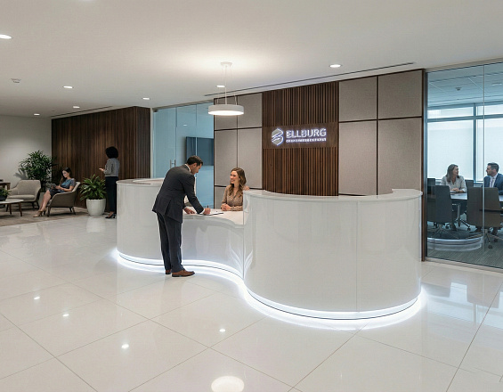 Стойка ресепшен (Скандинавский  Минимализм Хай-тек)